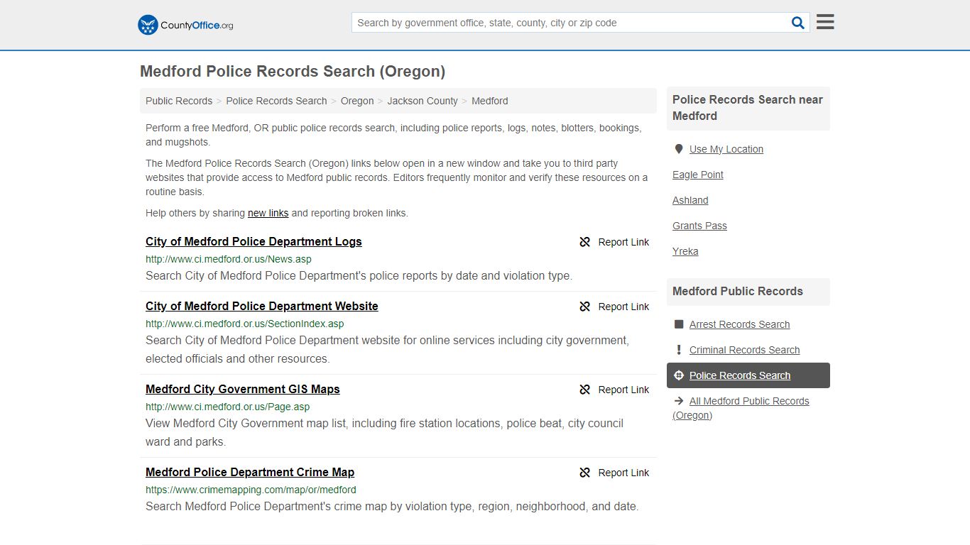 Police Records Search - Medford, OR (Accidents & Arrest Records)